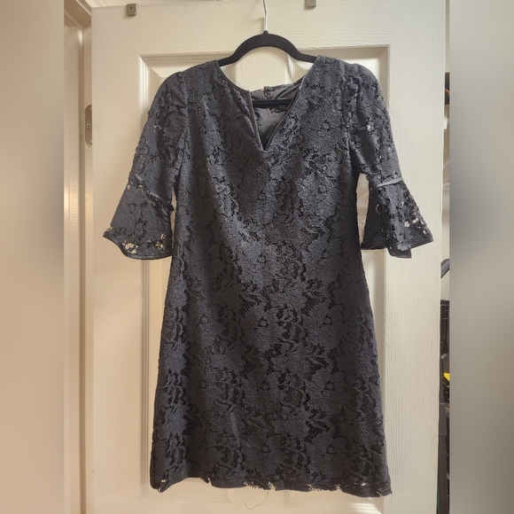 Adrianna Papell Black Lace Mini Dress - Picture 1 of 9